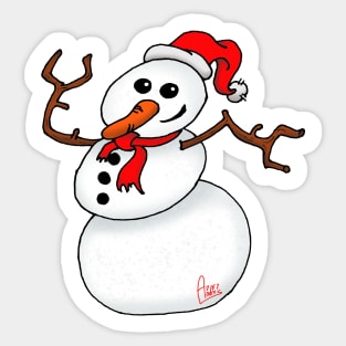 Happy Snowman Sticker
